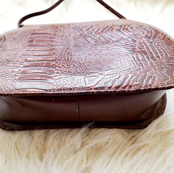 Bonavi rare brown genuine leather crossbody bag - Picture 5 of 7